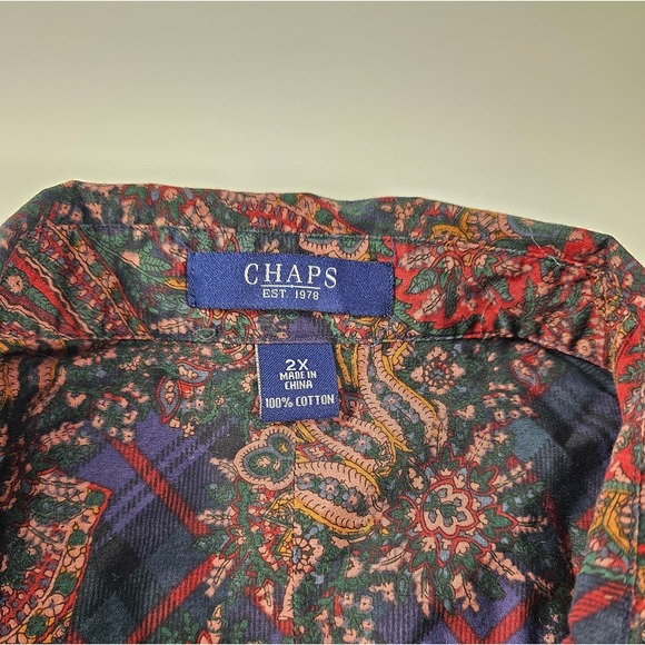 Chaps size 2XL women's 2X paisley floral vintage button up - Picture 5 of 7